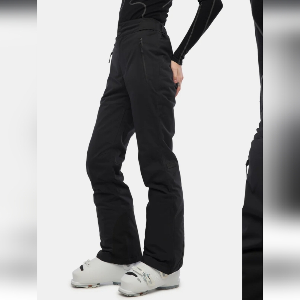 Black Boot-Cut Snow Pants for Women